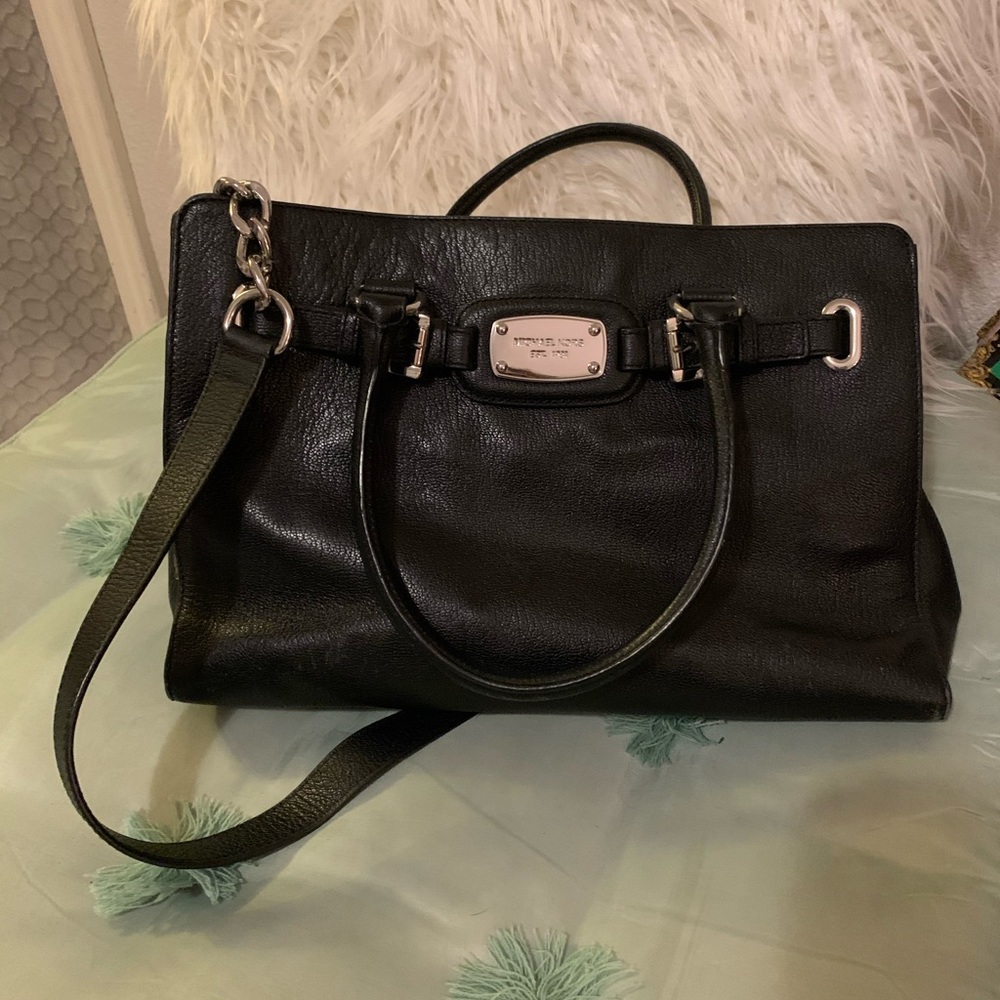 Michael Kors Black purse with silver hardware